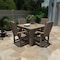 Highwood Usa Lehigh 5pc Square Outdoor Patio Furniture Dining Set AD-DNL44-WBR - alternate 3